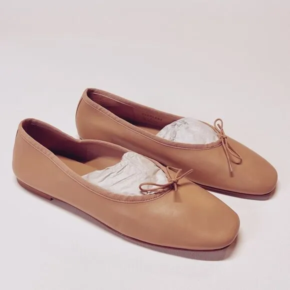 Everlane The Day Ballet Flat in Blush Tan Leather Shoes Size 8 New