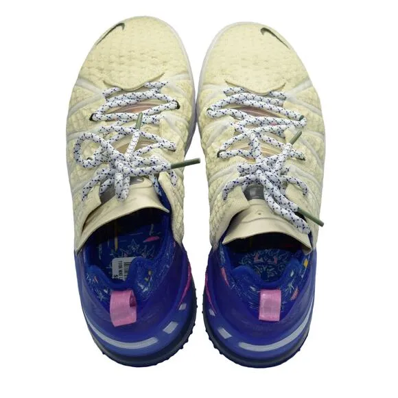 F0 NIB NIKE LEBRON XVIII Light Cream/Pink Glow Shoes DB8148 200 Size 8 $200