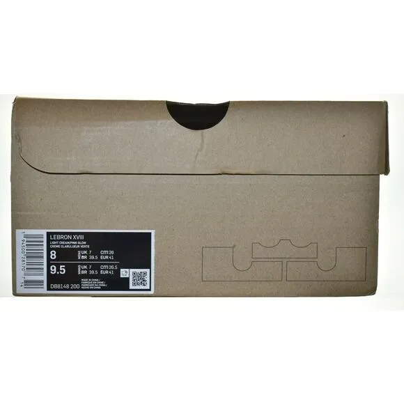 F0 NIB NIKE LEBRON XVIII Light Cream/Pink Glow Shoes DB8148 200 Size 8 $200