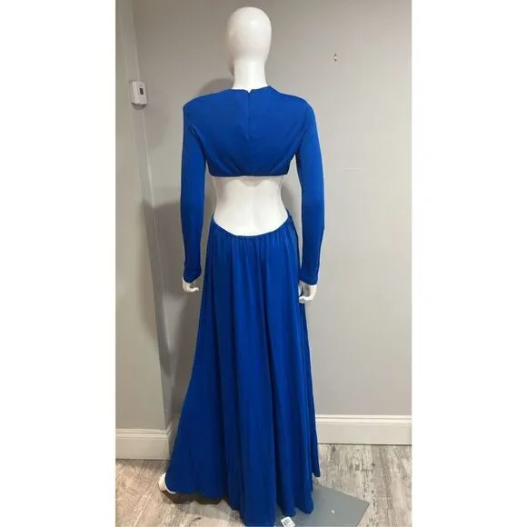 Farm Rio Blue Cutout Maxi Sheath Dress Size Small