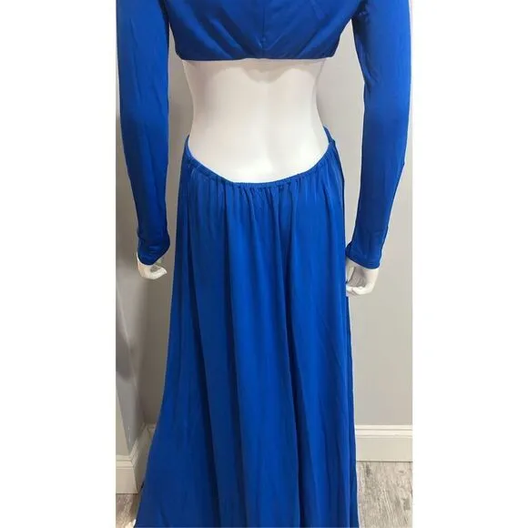 Farm Rio Blue Cutout Maxi Sheath Dress Size Small