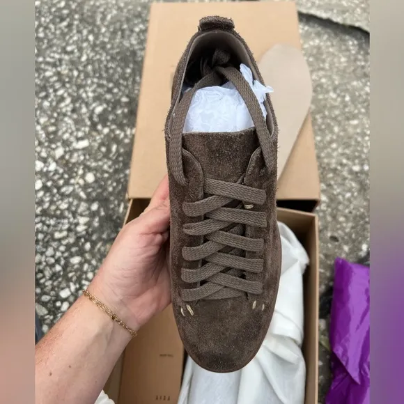 FEIT Handmade sneaker - Latex GREY SUEDE LOW TOP SNEAKERS |Size: EU 37 (US 7)