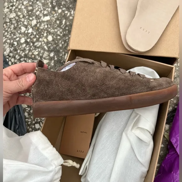 FEIT Handmade sneaker - Latex GREY SUEDE LOW TOP SNEAKERS |Size: EU 37 (US 7)