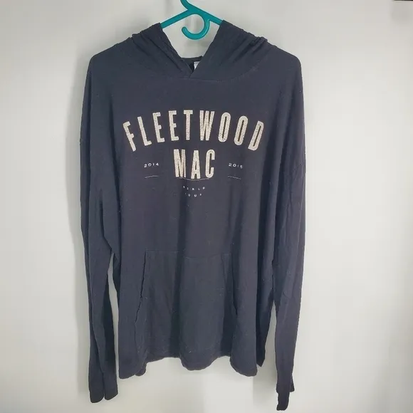 Fleetwood Mac 2014-2015 World Tour Long Sleeve Hooded Shirt Men Size XXL Black