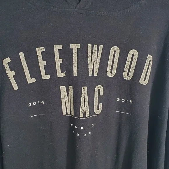 Fleetwood Mac 2014-2015 World Tour Long Sleeve Hooded Shirt Men Size XXL Black