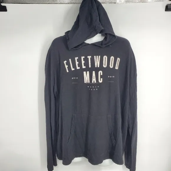Fleetwood Mac 2014-2015 World Tour Long Sleeve Hooded Shirt Men Size XXL Black