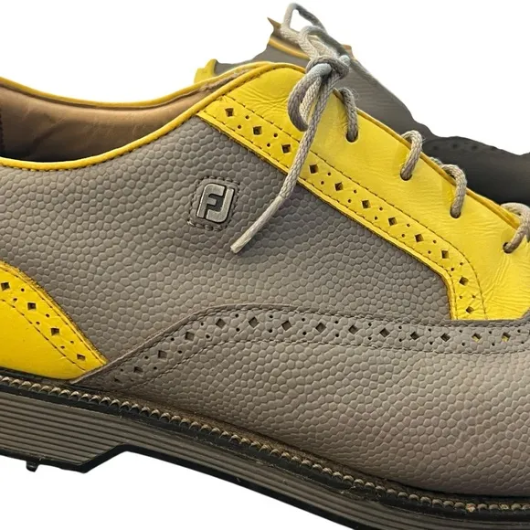 Footjoy Premier Series Versatrax  Men’s Golf Shoes US Size 15 Yellow Grey