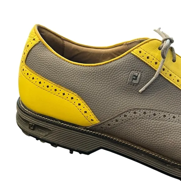 Footjoy Premier Series Versatrax  Men’s Golf Shoes US Size 15 Yellow Grey