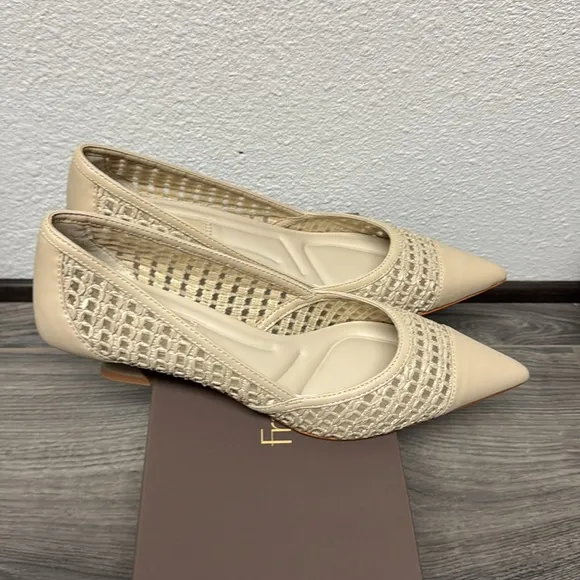 Franco Sarto Darcy Pump In Alabaster Beige Faux Raffia