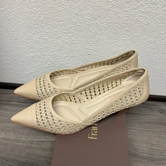 Franco Sarto Darcy Pump In Alabaster Beige Faux Raffia