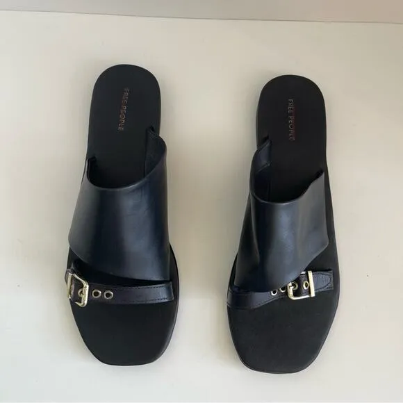Free People Black Flat Sandal Mila Minimal
