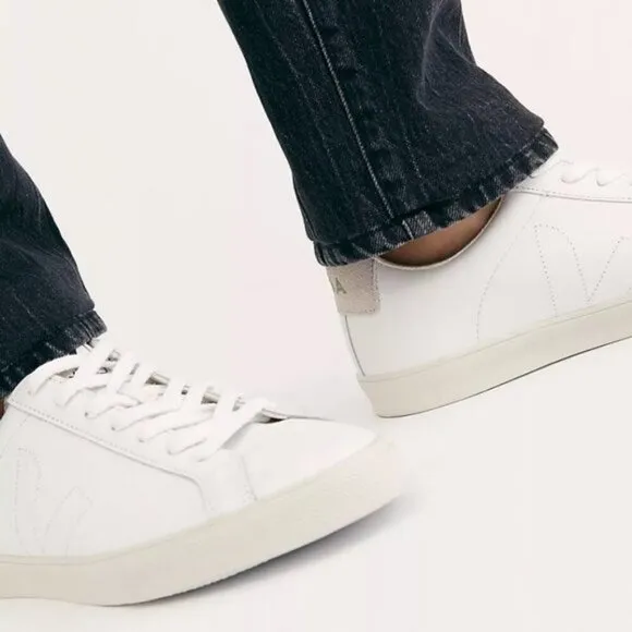 Free People Veja Esplar Sneakers White Size 5 Retro Sustainable Leather Size 5