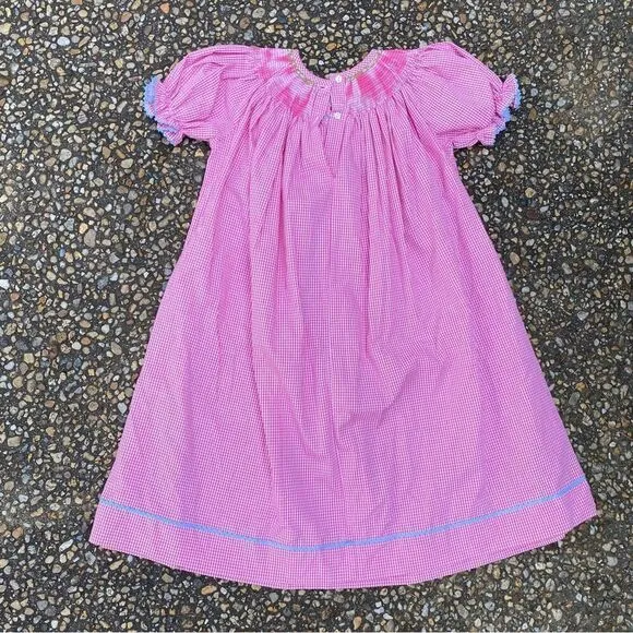 Girls Silly Goose Hand Smocked ballet themed dress 5