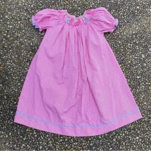 Girls Silly Goose Hand Smocked ballet themed dress 5