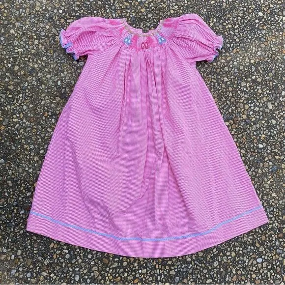 Girls Silly Goose Hand Smocked ballet themed dress 5