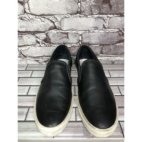 Greats Wooster Black Leather Slip On Casual Sneakers Shoes Men Sz 11M US/44EU