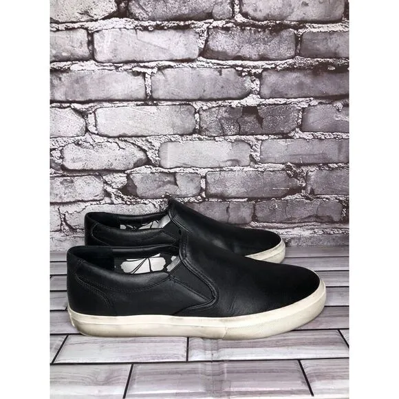 Greats Wooster Black Leather Slip On Casual Sneakers Shoes Men Sz 11M US/44EU