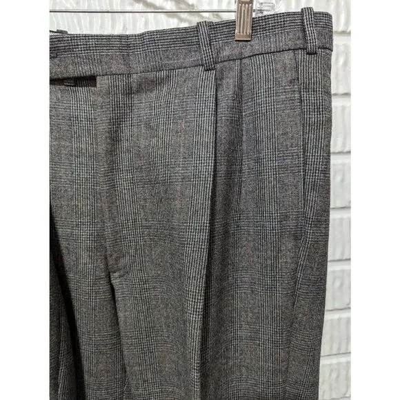 H. Freeman &amp; Son Men's Gray 2 Piece Single Breasted Plaid Wool Pant Suit Size 40