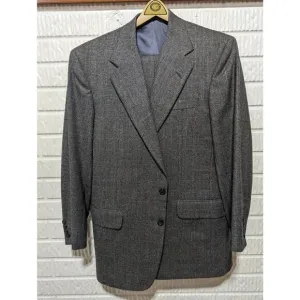 H. Freeman &amp; Son Men's Gray 2 Piece Single Breasted Plaid Wool Pant Suit Size 40