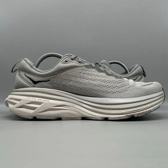 Hoka Bondi 8 Shoes Men's 9.5 D Sharkskin Harbor Mist Road Jogging Trainer