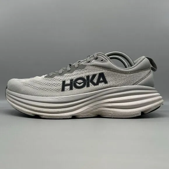Hoka Bondi 8 Shoes Men's 9.5 D Sharkskin Harbor Mist Road Jogging Trainer