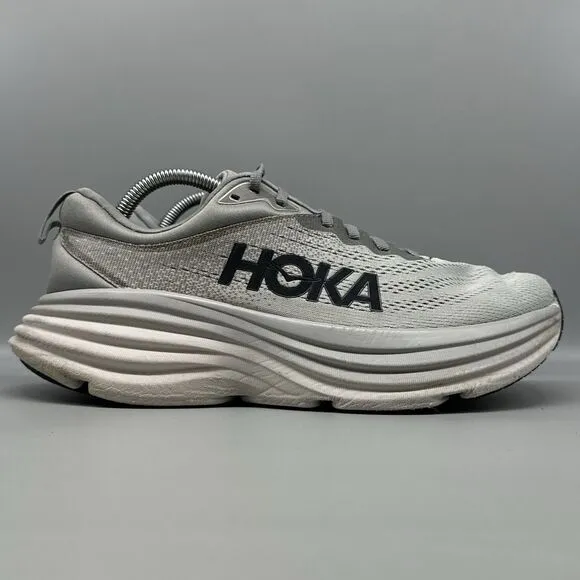 Hoka Bondi 8 Shoes Men's 9.5 D Sharkskin Harbor Mist Road Jogging Trainer