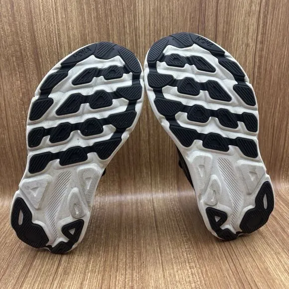 Hoka Clifton 9 Shoes Black White Daily Road Jogging Support Men Size 7 (2E) Wide