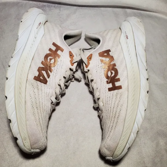 Hoka mach 5 size 8 white and copper