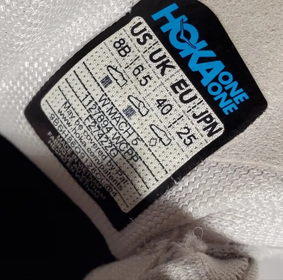 Hoka mach 5 size 8 white and copper