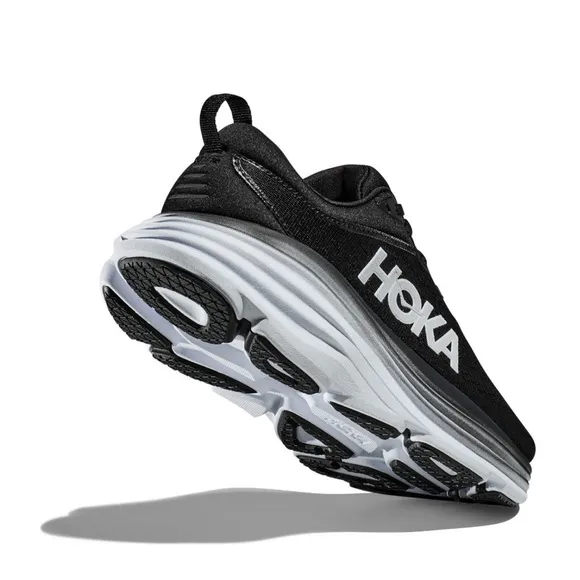 HOKA Men's Bondi 8 Black &amp; White Athletic Shoes Sneakers Size 11D NEW