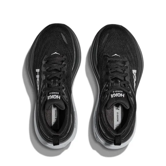 HOKA Men's Bondi 8 Black &amp; White Athletic Shoes Sneakers Size 11D NEW