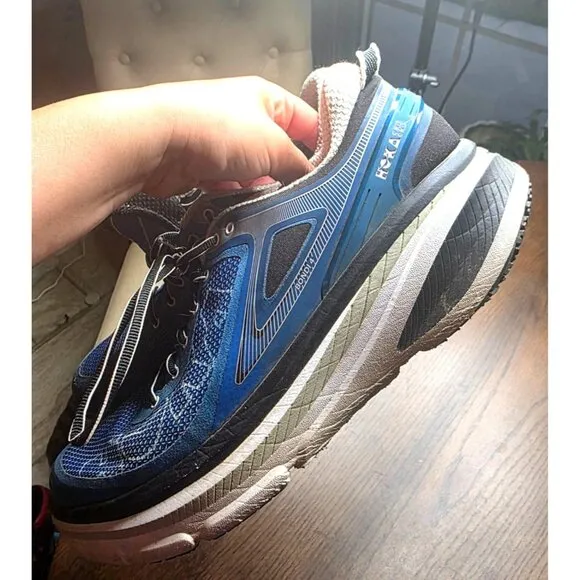 Hoka One One Bondi 4 Mens Size 11 Blue Casual Trail Walk Training Running Shoes