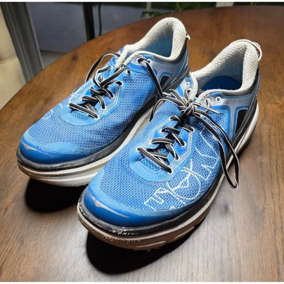 Hoka One One Bondi 4 Mens Size 11 Blue Casual Trail Walk Training Running Shoes