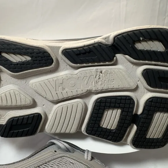 Hoka One One Bondi 7 Men 10.5 Sharkskin Gray Running Shoes Cushioned Trainer
