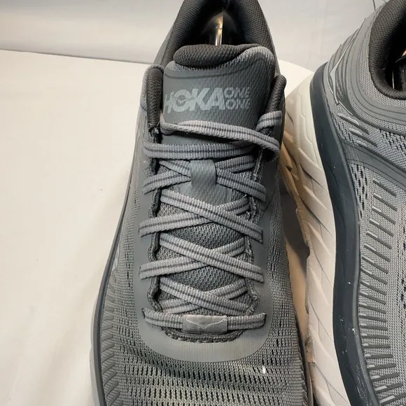 Hoka One One Bondi 7 Men 10.5 Sharkskin Gray Running Shoes Cushioned Trainer