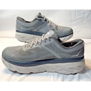 Hoka One One Bondi 7 Men 10.5 Sharkskin Gray Running Shoes Cushioned Trainer