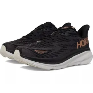 Hoka One One Clifton 9 Women's Running Shoes Sneakers Black/White Size 8D