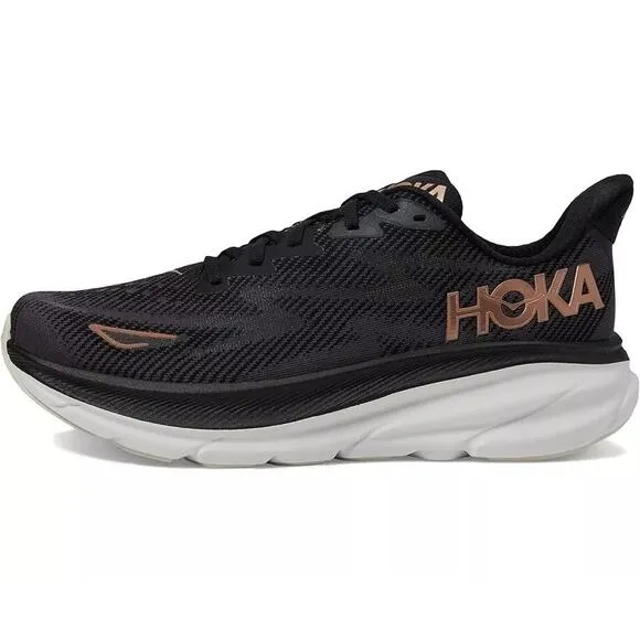 Hoka One One Clifton 9 Women's Running Shoes Sneakers Black/White Size 8D