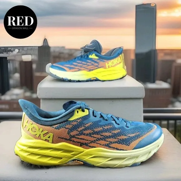 Hoka One Speedgoat 5 Blue Coral Evening Trail Shoe 1123157 BCEP - Men's Sz 10.5