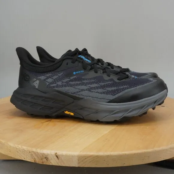 Hoka Speedgoat 5 GTX Spike Mens Size 8.5 D Shoes Black Hiking Trail Sneakers NEW