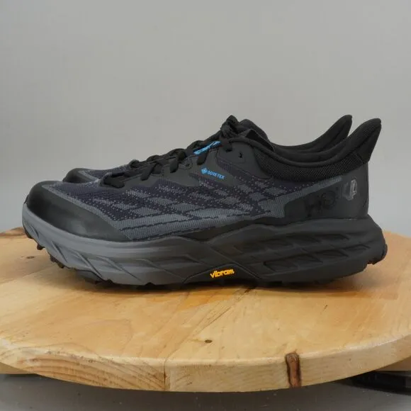Hoka Speedgoat 5 GTX Spike Mens Size 8.5 D Shoes Black Hiking Trail Sneakers NEW