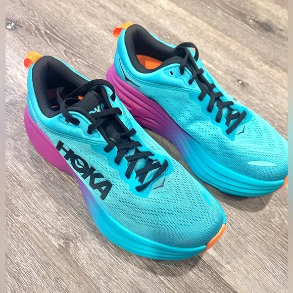 Hoka Women's Bondi 8 Running Shoes Sneakers Electric Aqua/Black Women’s