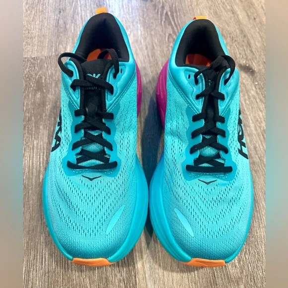 Hoka Women's Bondi 8 Running Shoes Sneakers Electric Aqua/Black Women’s