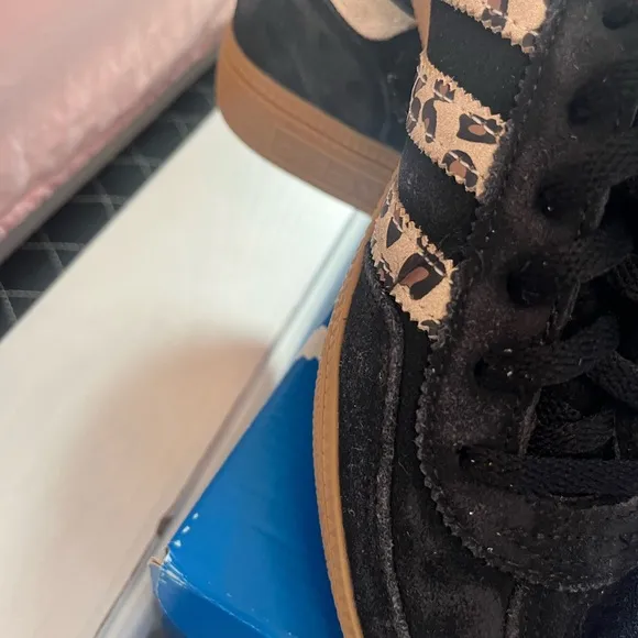 💥HP 💥 Adidas Handball Spezial Black White Leopard Sneaker Shoes