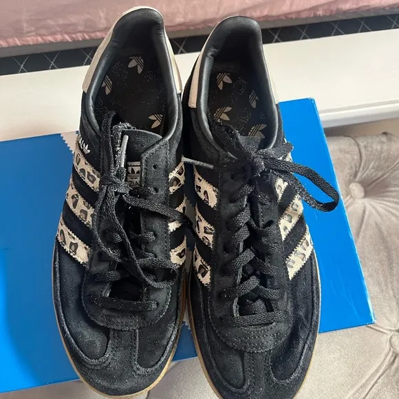 💥HP 💥 Adidas Handball Spezial Black White Leopard Sneaker Shoes