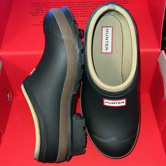 HUNTER Women's Neoprene Gardener Clogs Dark Olive/Clay RARE COLOR COMBO!!