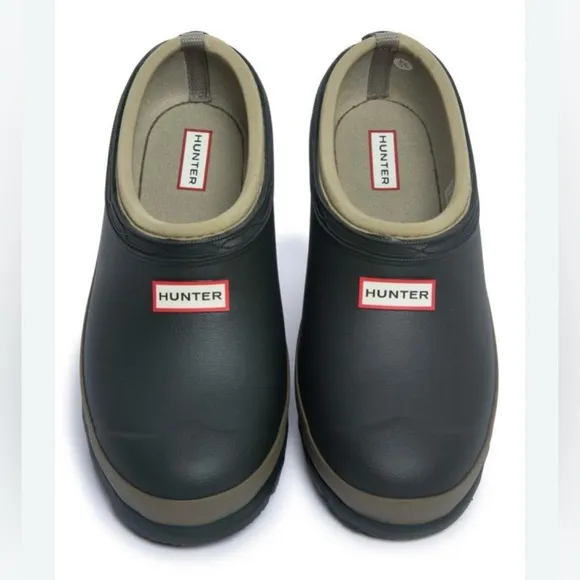 HUNTER Women's Neoprene Gardener Clogs Dark Olive/Clay RARE COLOR COMBO!!
