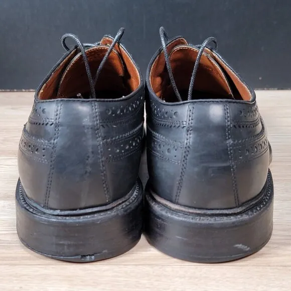 J Crew Ludlow Derby Shoes Men Size 12 D Black Long Wing Brogue Leather Round Toe