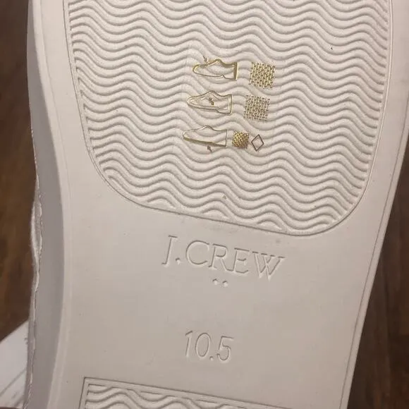 J. Crew Women’s White Road Trip Canvas Slip-One Sneakers Shoes Size 10.5