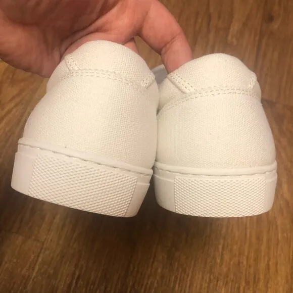J. Crew Women’s White Road Trip Canvas Slip-One Sneakers Shoes Size 10.5
